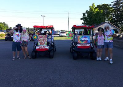 Fore for Shan 2019: pictured are Gunning Wildlife Removal golfers with their Golf Carts