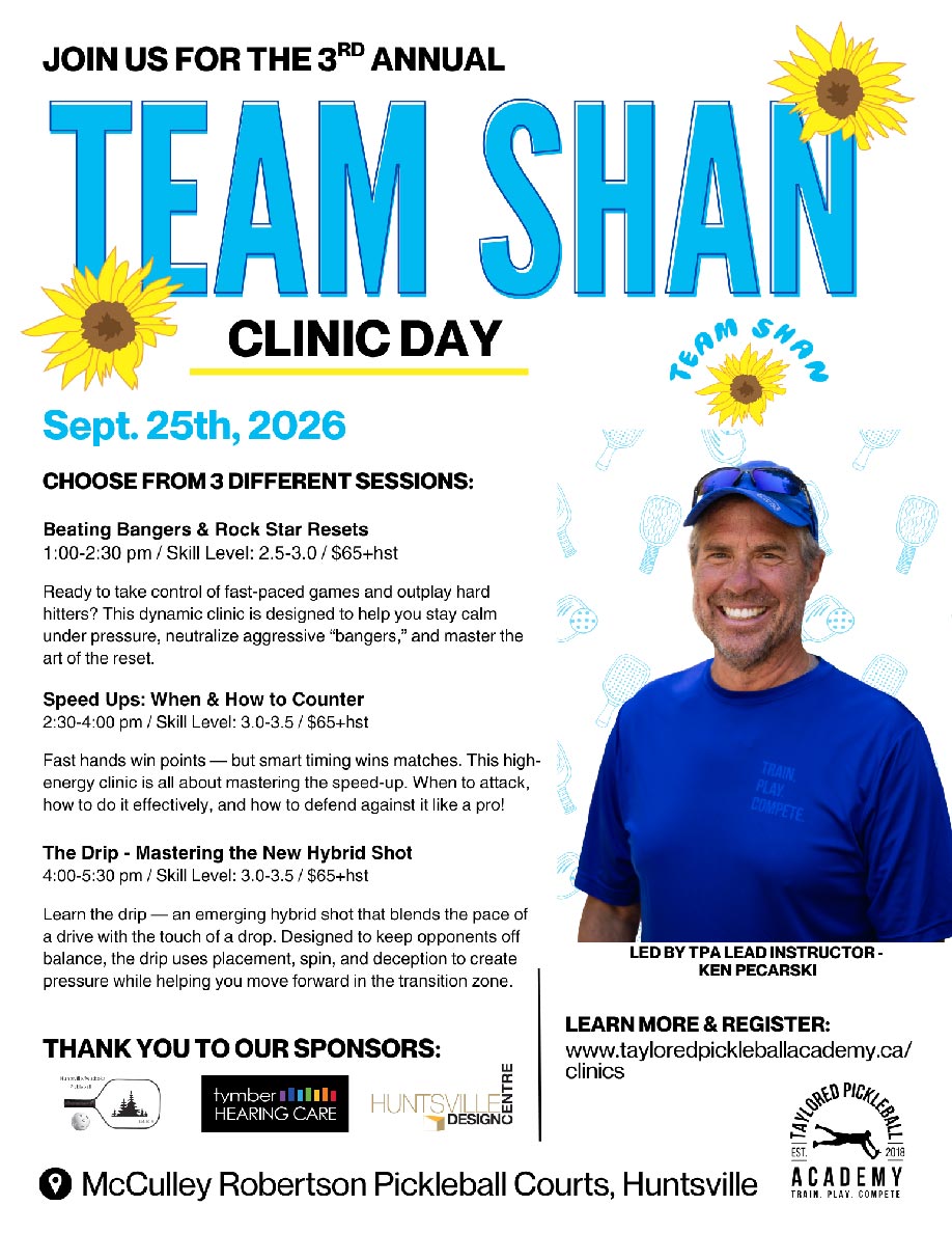 Charity Pickleball TPA Clinics 2026 flyer